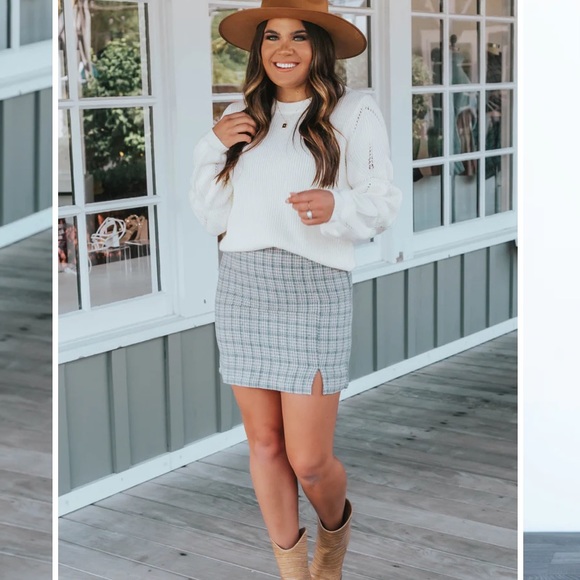 Paper Crane Dresses & Skirts - Apricot Lane Grey Plaid Mini Skirt